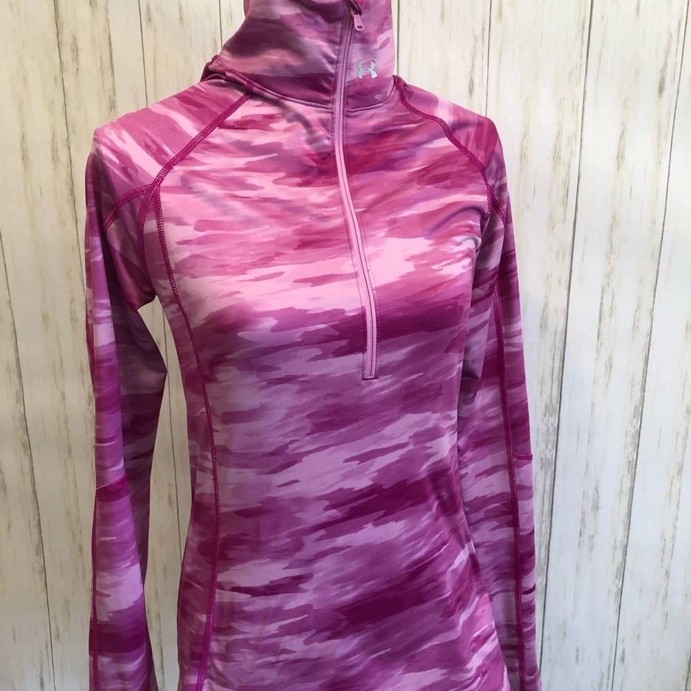 Under Armour 1/2 Zip Pink Camo Cold Gear Pullover